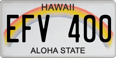 HI license plate EFV400