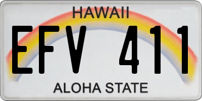 HI license plate EFV411