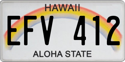 HI license plate EFV412