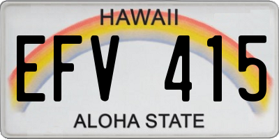 HI license plate EFV415