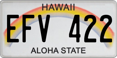 HI license plate EFV422