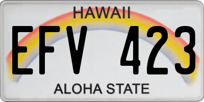 HI license plate EFV423