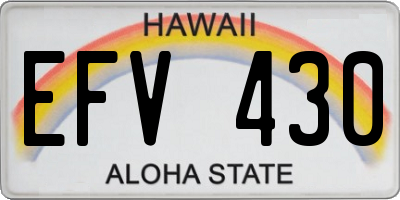 HI license plate EFV430
