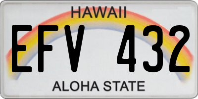 HI license plate EFV432