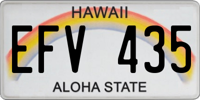 HI license plate EFV435