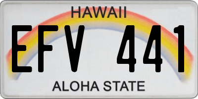 HI license plate EFV441