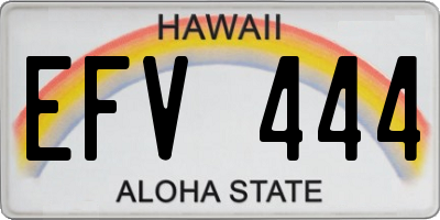 HI license plate EFV444