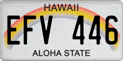 HI license plate EFV446