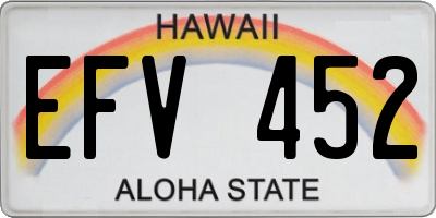 HI license plate EFV452