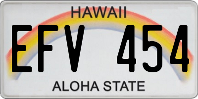 HI license plate EFV454