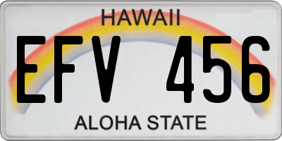 HI license plate EFV456