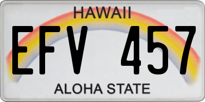 HI license plate EFV457