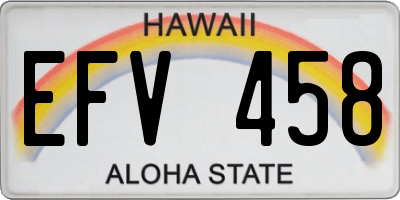 HI license plate EFV458
