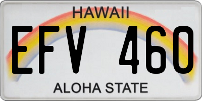 HI license plate EFV460