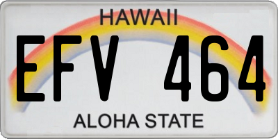 HI license plate EFV464