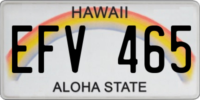 HI license plate EFV465