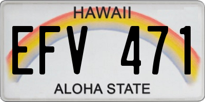 HI license plate EFV471