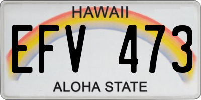 HI license plate EFV473