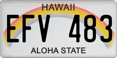 HI license plate EFV483