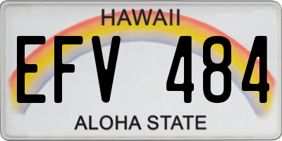 HI license plate EFV484