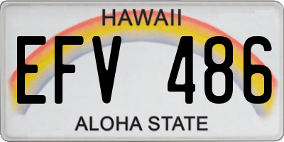 HI license plate EFV486