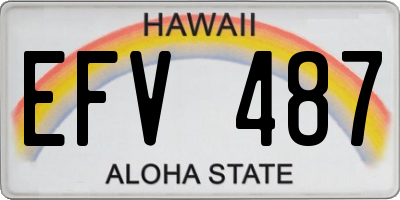HI license plate EFV487