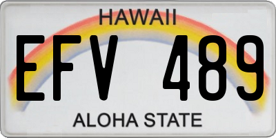 HI license plate EFV489
