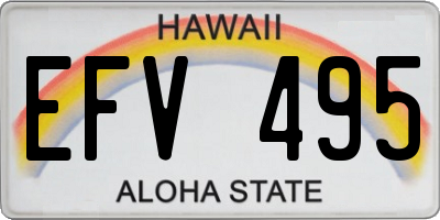 HI license plate EFV495