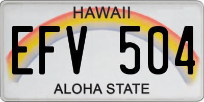 HI license plate EFV504