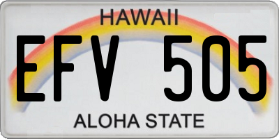 HI license plate EFV505