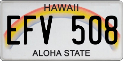 HI license plate EFV508