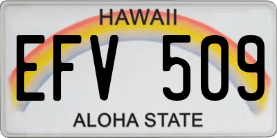 HI license plate EFV509