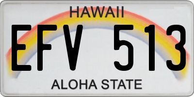 HI license plate EFV513