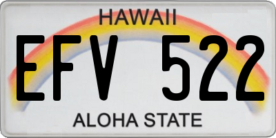 HI license plate EFV522