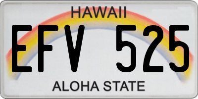 HI license plate EFV525