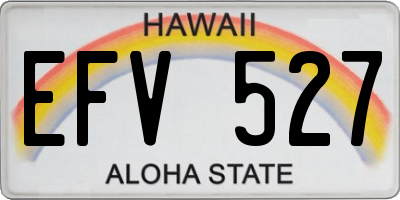 HI license plate EFV527