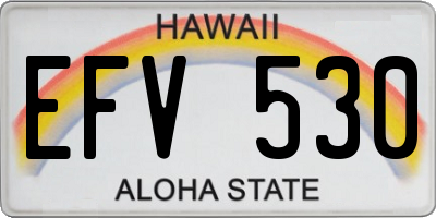HI license plate EFV530