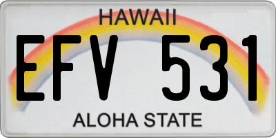 HI license plate EFV531