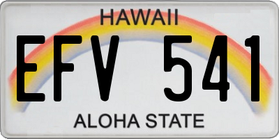 HI license plate EFV541