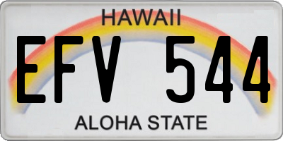 HI license plate EFV544