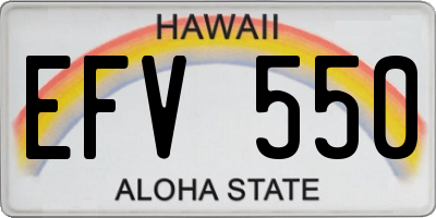 HI license plate EFV550