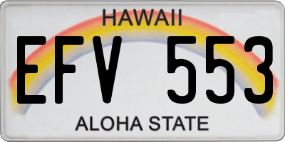 HI license plate EFV553