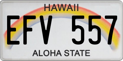 HI license plate EFV557