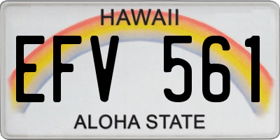 HI license plate EFV561