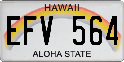 HI license plate EFV564