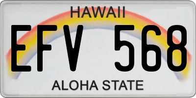 HI license plate EFV568