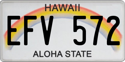 HI license plate EFV572