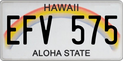 HI license plate EFV575