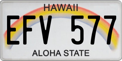 HI license plate EFV577
