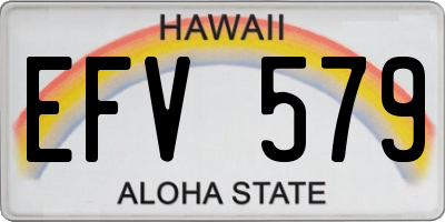 HI license plate EFV579